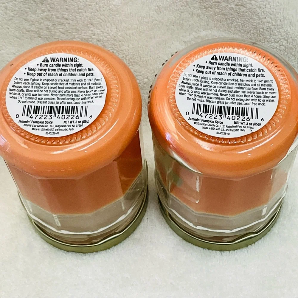 Pumpkin Spice Orange Scented Soy Candle - Set of 2